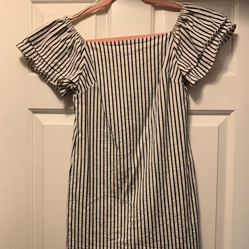 Alice and Olivia Off the Shoulder Striped Dress